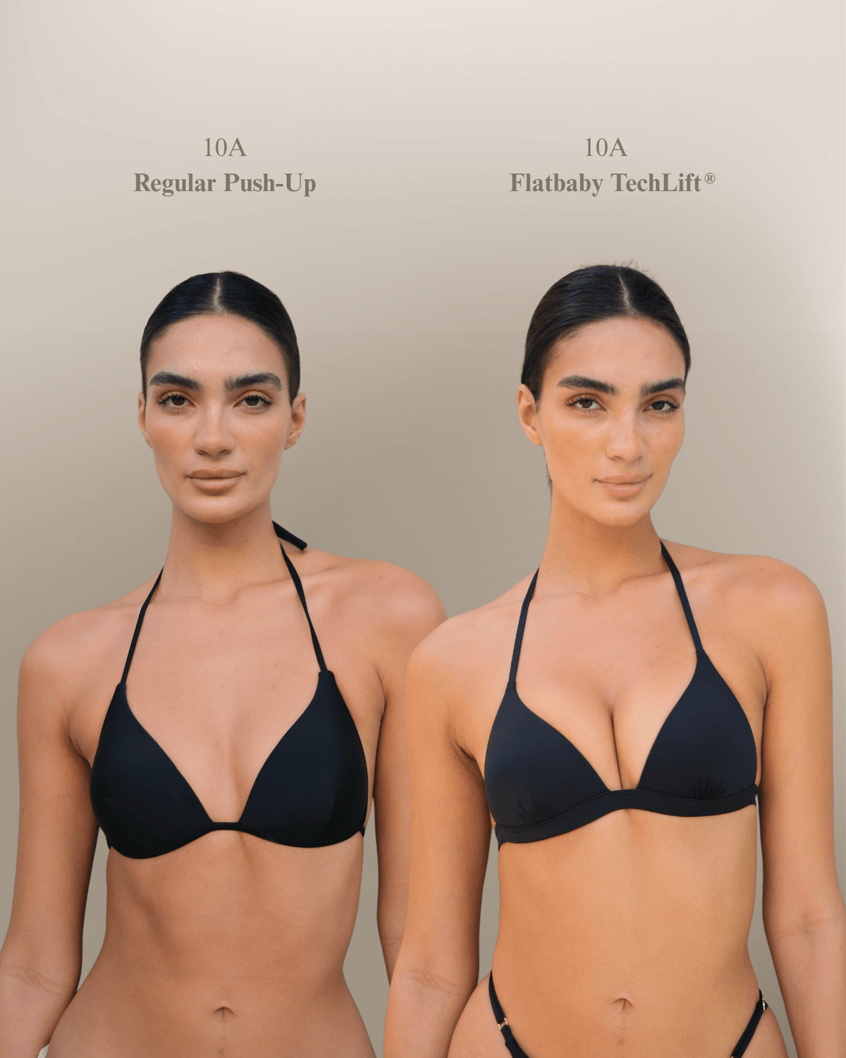 Buttercup Push Up Bikini Top / Black - Flatbaby Swimwear